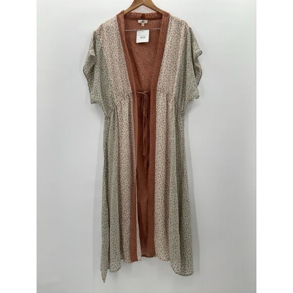 Entro Angelina Cheetah Kimono Duster Women's Size Medium Long Flowy NEW - Picture 1 of 5